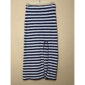 Free‎ People Beach Cover Up Skirt Pull On Maxi Skirt Size XS Nautical Blue White